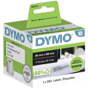 Dymo duurzame etiketten LabelWriter ft 89 x 36 mm, 260 etiketten