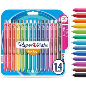 Paper Mate InkJoy-gelpennen | Medium punt (0,7 mm) | Diverse kleuren | 14 stuks