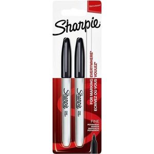 Sharpie-permanentmarkers | Fijne punt | Zwarte inkt | 2 stuks