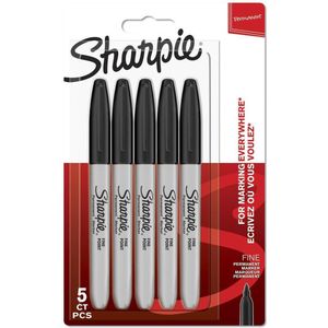 Sharpie Permanent Marker | Marker Stifte mit feiner Spitze | schwarz | 5�St�ck