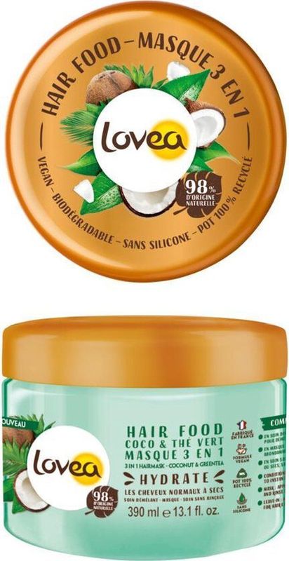 Lovea Kokos en Groene Thee 3-in-1 Haarmasker 390 ml