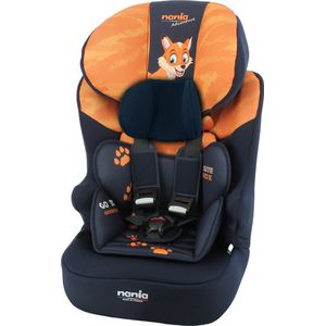 Nania - Autostoel met riem RACE I 76-140 cm R129 i-Size – Voor kinderen van 3 tot 10 jaar - In hoogte verstelbare hoofdsteun - Kantelbare basis - Gemaakt in Frankrijk (vos)