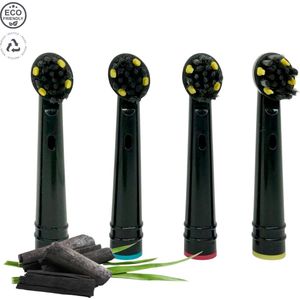 Green-Goose Oral B Houtskool Opzetborstels - Zwart - 4 Borstels