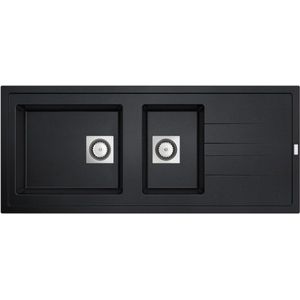 GO by Van Marcke Molto - Inbouwspoeltafel - Zwart - Composiet - 2 Bakken
