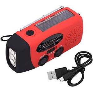 Noodradio Solar Hand Crank AM/FM WB 3 in 1 LED-zaklamp Draagbare oplader Power Bank voor smartphone(rood)