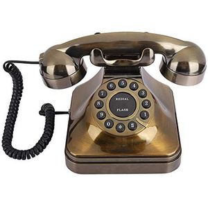 Vaste telefoon, antiek brons Vintage telefoon met nummeropslagfunctie Vaste telefoon, ruisonderdrukking en nummeropslag en klassieke decoratie, voor woningen en kantoren
