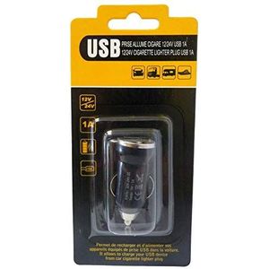 Stopcontact AC 12/24 V, USB, 1 A, kleur wit, zwart