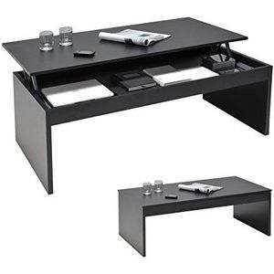 Weber Industries 026316 Darwin salontafel, modern, 120 x 42,5 x 60 cm, zwart