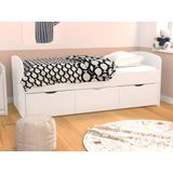 Bed LOUANE met 2 lades en 1 opbergruimte - 90 x 190 cm - Wit