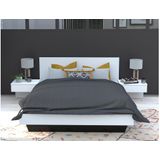 Bed met nachtkastjes - 140 x 190 cm - Wit -MARVELLOUS