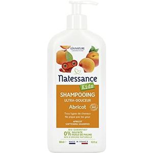 Natessance - Kids Abrikoos Shampoo - Biologisch Cosmos Organic Gecertificeerd - Pompfles van 500 ml