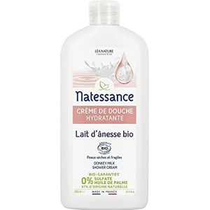 Natessance Hygiënische douchecrème, met kamille en ezelmelk, zonder sulfaten, biologisch, 500 ml