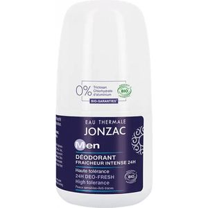 Eau Thermale Jonzac - Intensieve frisheid deodorant – gevoelige huid – vocht – hoge tolerantie – anti-vingerafdruk – 24 uur effectiviteit – Bio Cosmos Organic gecertificeerd – Roll-On fles 50 ml