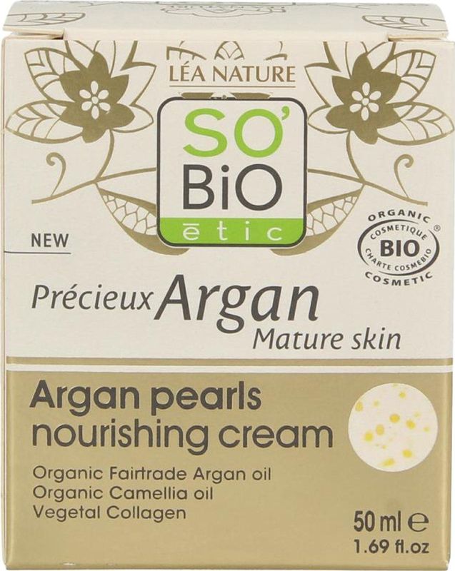So BiO étic - Perles d'Argan - Gezichtscrème - Vegan - 99% Natuurlijke Ingrediënten