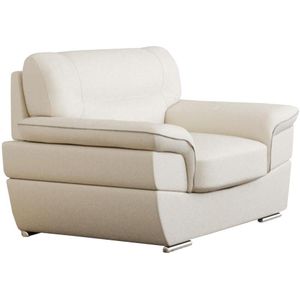 LINEA SOFA Fauteuil van leer THIBAULT - ivoor L 115 cm x H 87 cm x D 93 cm