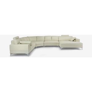 LINEA SOFA XXL zevenzitsbank hoogwaardig leer DONATELLO II - ivoor - hoek rechts L 386 cm x H 89 cm x D 335 cm