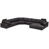 LINEA SOFA XXL zevenzitsbank hoogwaardig leer DONATELLO II - bruin - hoek rechts L 386 cm x H 89 cm x D 335 cm