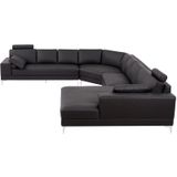 LINEA SOFA XXL zevenzitsbank hoogwaardig leer DONATELLO II - bruin - hoek rechts L 386 cm x H 89 cm x D 335 cm