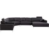 LINEA SOFA XXL zevenzitsbank hoogwaardig leer DONATELLO II - bruin - hoek rechts L 386 cm x H 89 cm x D 335 cm