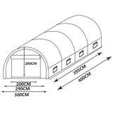 Tunnelkas IPOMEA 12m² - L400 x l300 x H200 cm