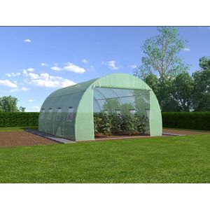Tuinkas - Groen - Polyethyleen, Staal - 12 m2, 1 Deur, 8 Ramen