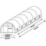 Tunnelkas IPOMEA 18m² - L600 x l300 x H200 cm
