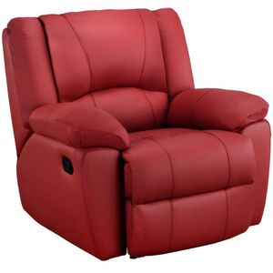 Relaxfauteuil van leer AROMA - rood L 102 cm x H 97 cm x D 99 cm