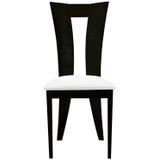 Set van 2 stoelen TIFFANY - Massief beuken wengé - witte zitting L 46 cm x H 96 cm x D 53 cm
