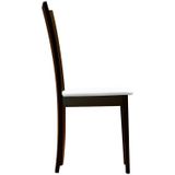 Set van 2 stoelen TIFFANY - Massief beuken wengé - witte zitting L 46 cm x H 96 cm x D 53 cm