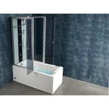 Douche bad combinatie met massagestralen DARIA van vertrekt acrylglas -  75 x 150 x 215 cm - 30 micro jets en 6 grote jets