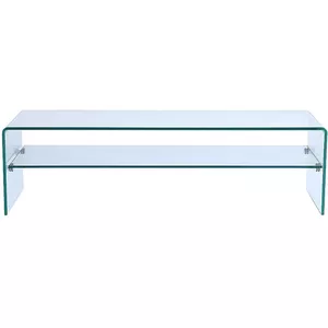vidaXL Tv-meubel/monitorverhoger zwart 70x30x13 cm glas | Leen Bakker