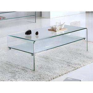 Salontafel TRENIA - Dubbele plaat - Gehard glas L 120 cm x H 43 cm x D 60 cm