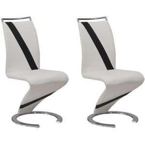 Set van 2 stoelen van kunstleer TWIZY - zwart & wit