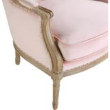 Fauteuil van fluweel ALIENOR – pastel roze