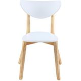 Set van 2 stoelen CARINE - Massief hevea en MDF - Wit L 48 cm x H 78 cm x D 53 cm