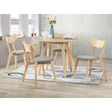 Ronde eettafel ODILE - 4 personen - Massief Hevea en MDF - Naturel