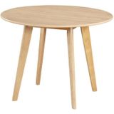 Ronde eettafel ODILE - 4 personen - Massief Hevea en MDF - Naturel