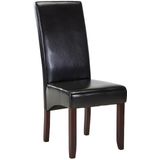 Set van 2 stoelen ROVIGO - Kunstleer bruin - houten donkere poten L 47 cm x H 107 cm x D 63 cm