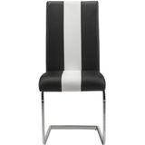 Set van 4 stoelen TRINITY van kunstleer - Zwart en wit - van Pascal Morabito