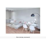 AYANE - Eettafel - Eik en Wit - Gehard Glas en MDF - 6 Plaatsen