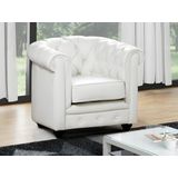 Fauteuil CHESTERFIELD van kunstleer - Wit