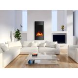 Vente-unique - VULCANO - Elektrische Sfeerhaard - Zwart - L41 x D13 x H81 cm