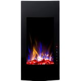 Vente-unique - VULCANO - Elektrische Sfeerhaard - Zwart - L41 x D13 x H81 cm