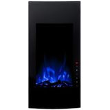 Vente-unique - VULCANO - Elektrische Sfeerhaard - Zwart - L41 x D13 x H81 cm