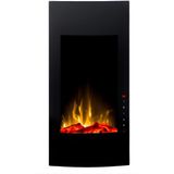 Vente-unique - VULCANO - Elektrische Sfeerhaard - Zwart - L41 x D13 x H81 cm