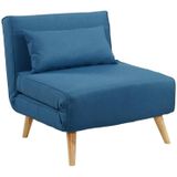 Fauteuil POSIO - Bedbank van stof - Blauw L 74 cm x H 75 cm x D 78 cm