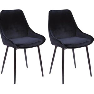 Set van 2 stoelen MASURIE - Fluweel - Zwart