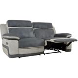 Relaxzitbank en -fauteuil van microvezel TALCA - Antraciet en lichtgrijs | Comfortabel en zijdezacht
