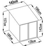 EXPERTLAND Tuinhuisje van Grijs Gegalvaniseerd Staal Voor 2 Fietsen - 2,81 M²