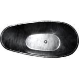 Shower & Design Vrijstaand bad MARBELA - 180 x 85 x 58 cm - Marmereffect - Zwart L 180 cm x H 58 cm x D 85 cm
